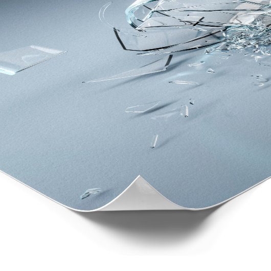 Gebroken wijnglas poster (Hoek)