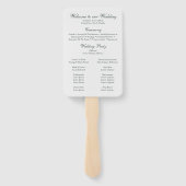 Gebroken wit & Blauwgroen Bloemen bruiloft program Handwaaier (Achterkant)