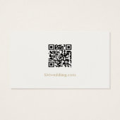 Gebroken wit | Blue Ribbon Wedding Details QR Code Visitekaartje (Achterkant)