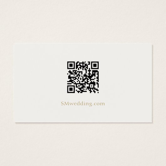Gebroken wit | Blue Ribbon Wedding Details QR Code Visitekaartje (Achterkant)