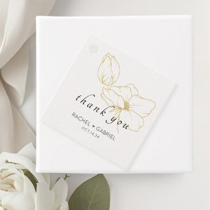 gebroken wit Chic Modern Bloemen Huwelijk Bedankjes Labels