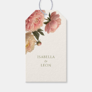 gebroken wit Chic Roos bruiloft Cadeaulabel