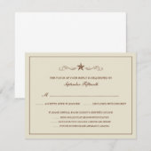 Gebroken wit en bruin Western RSVP (MET MENU-ITEMS Kaartje (Voorkant / Achterkant)