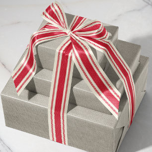 Gebroken wit en Klassiek Rood Ticking Tape Lint