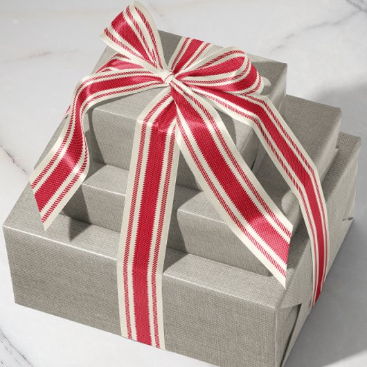 Gebroken wit en Klassiek Rood Ticking Tape Lint