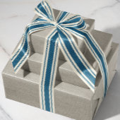 Gebroken wit en Navy Blue Ticking Tape Lint