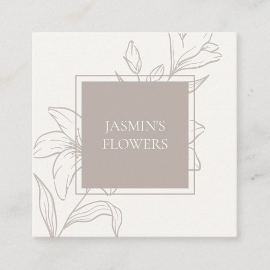 Gebroken wit en taupe | Chic Floral Label (Voorkant)