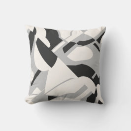 Gebroken wit grijs zwart vet diagonaal Art Design Kussen