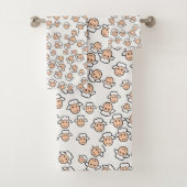 Gebroken wit illustratief schapengezicht bad handdoek (Insitu)