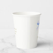 Gebroken wit | Trendy Blue Ribbon Trouwpapier Cup Papieren Bekers (Rechts)