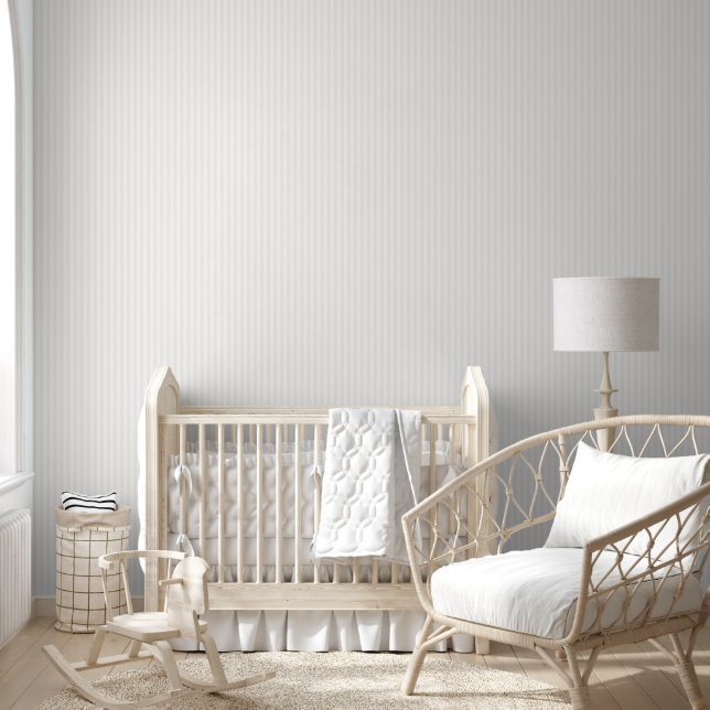 Gebroken wit/wit gestreept behang (Kinderen)