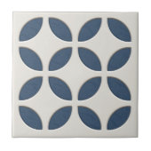 Gebroken-witte, donkerblauwe, etnische mozaïekkuns tegeltje (Voorkant)