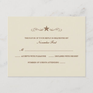 Gebroken witte en bruine Westerne RSVP (GEEN GRENS