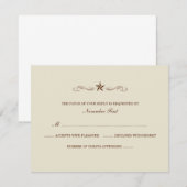 Gebroken witte en bruine Westerne RSVP (GEEN GRENS Kaartje (Voorkant / Achterkant)