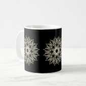gebroken witte geometrische kant koffiemok (Voorkant links)
