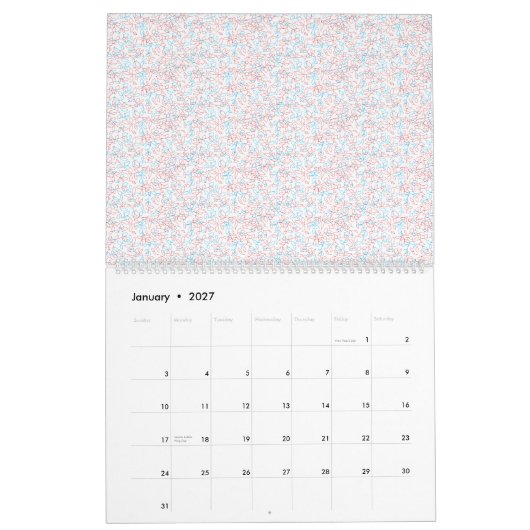 Gebroken witte gestructureerde achtergrond met sub kalender (Jan 2027)