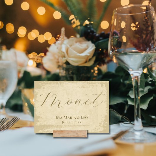 Gebroken witte Grunge Edge Aangepaste tabelnaam Kaart