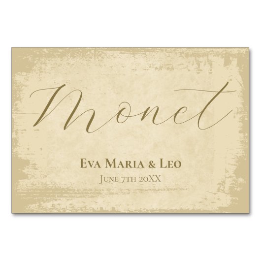 Gebroken witte Grunge Edge Aangepaste tabelnaam Kaart (Voorkant)