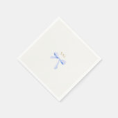 Gebroken witte Initialen | Lintbruiloft Servet (Hoek)