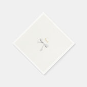 Gebroken witte Initialen | Trendy lint bruiloft Servet (Hoek)