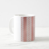 Gebroken-witte kant op metaaldoek Roos Golden Text Koffiemok (Voorkant links)