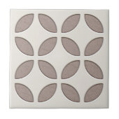 Gebroken witte Mauve Taupe Grey Ethnic Mosaic Art Tegeltje (Voorkant)