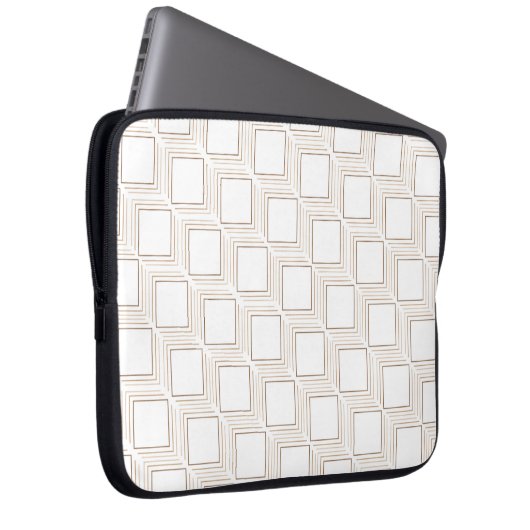 Gebroken witte tumbling squares Electronics Bag Laptop Sleeve (Voorkant Rechts)