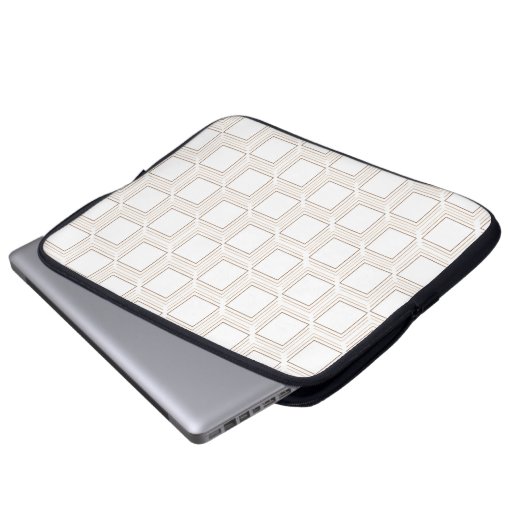 Gebroken witte tumbling squares Electronics Bag Laptop Sleeve (Voorkant onderkant)