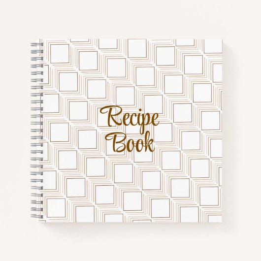 Gebroken witte tumbling squares receptenboek notitieboek (Voorkant)