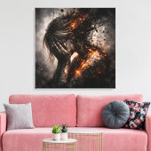 Gebroken Ziel: Interne Kwelling Vierkante Canvas Afdruk (Insitu (Woonkamer))