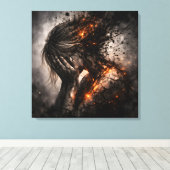 Gebroken Ziel: Interne Kwelling Vierkante Canvas Afdruk (Insitu (Houten vloer))