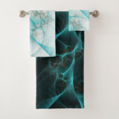 Gebroken Zijde Fractal Blauwgroen ID717 Bad Handdoek (Insitu)