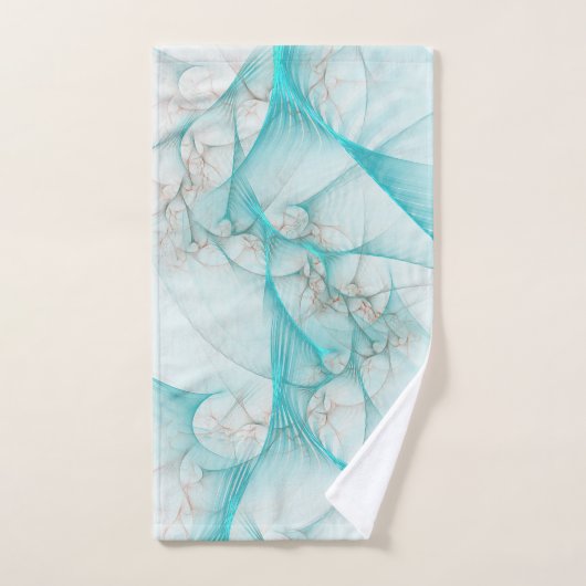 Gebroken Zijde Fractal Blauwgroen ID717 Bad Handdoek (Handdoek)