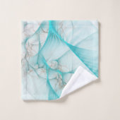 Gebroken Zijde Fractal Blauwgroen ID717 Bad Handdoek (Wasdoekje)