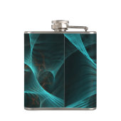 Gebroken Zijde Fractal Blauwgroen ID717 Heupfles (Achterkant)