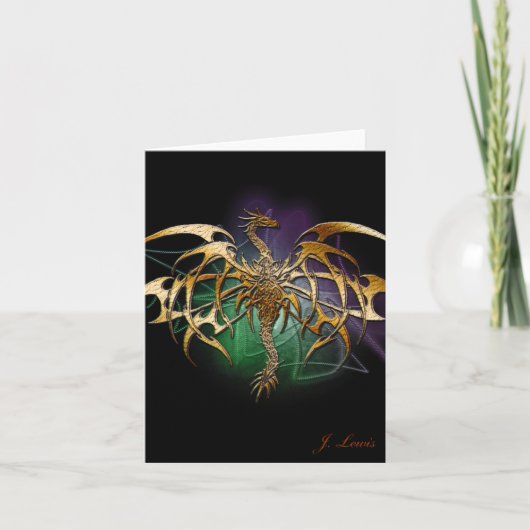 Gebronste Draak Kaart (Voorkant)