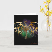 Gebronste Draak Kaart (Gele Bloem)