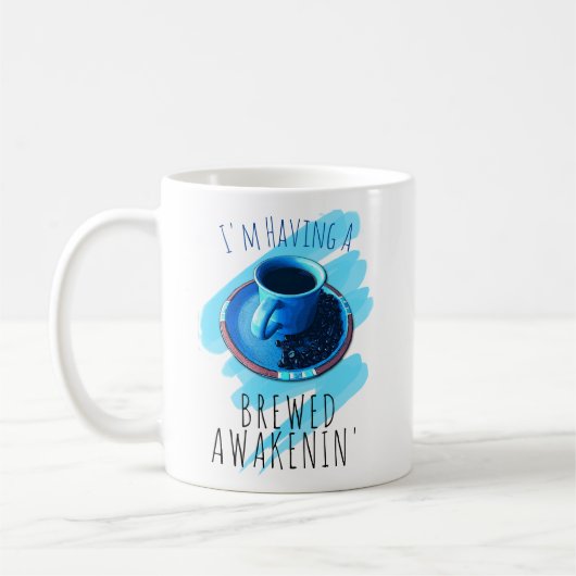 Gebrouwen Awakening Coffee Cup Saucer Beans Design Koffiemok (Links)