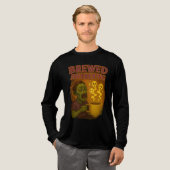 Gebrouwen Awakening Zombie Halloween Koffie liefhe Tri-Blend Shirt (Voorkant)