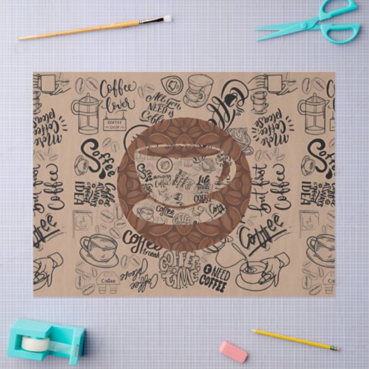 Gebrouwen Bliss Coffee Art Tissuepapier (Craft)