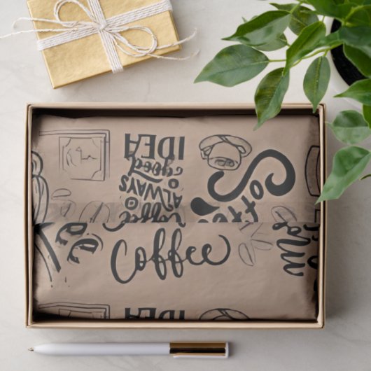 Gebrouwen Bliss Coffee Art Tissuepapier (Geschenk)