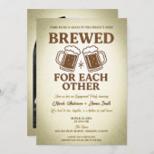 Gebrouwen Craft Beer Retro Engagement Party Kaart (Voorkant / Achterkant)