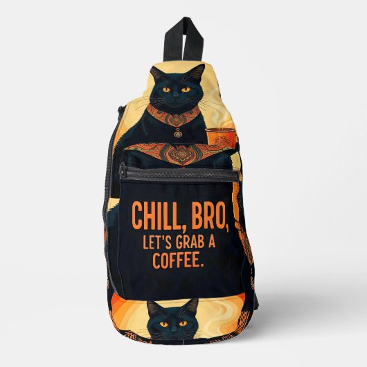 Gebrouwen en ontspannen Print Cut Naaizak Sling Bag (Voorkant)