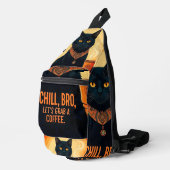 Gebrouwen en ontspannen Print Cut Naaizak Sling Bag (Rechterhoek)