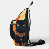 Gebrouwen en ontspannen Print Cut Naaizak Sling Bag (Rechts)