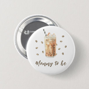 Gebrouwen ijskoffie Baby shower - aanstaande moede Ronde Button 5,7 Cm