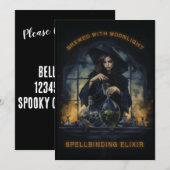 Gebrouwen met heks van maanlicht Halloweenfeest Feestdagenkaart (Voorkant / Achterkant)