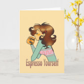 Gebrouwen met Joy Birthday Coffee Art Kaart (Gele Bloem)