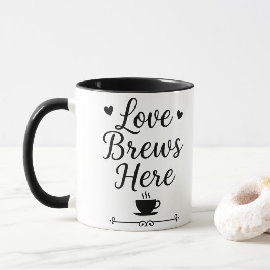 Gebrouwen met liefde mok (Met donut)