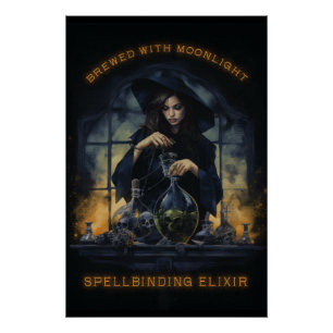 Gebrouwen met Moonlight Spellbinding Elixir Witch Perfect Poster